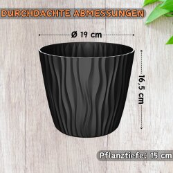 ENGELLAND Blumentopf 3er-Set Braun Ø 19 cm mit...