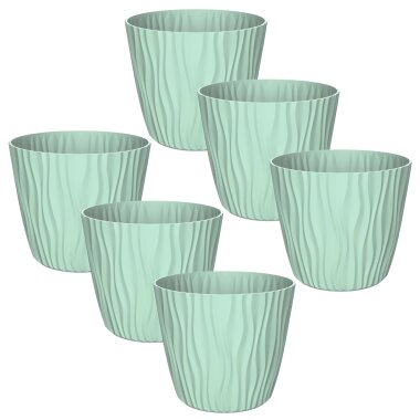 ENGELLAND Blumentopf 6er-Set Mint Ø 19 cm mit Selbstbewässerungssystem & Drainage – moderne Pflanztöpfe für Innen & Außen