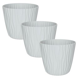 ENGELLAND Blumentopf 3er-Set Hellgrau Ø 19 cm mit...