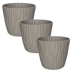 ENGELLAND 3er-Set Blumentöpfe Braun Ø 23 cm...
