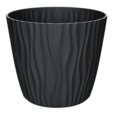 Engelland Blumentopf Ø 34 cm mit Bewässerungssystem – robust & modern, Schwarz