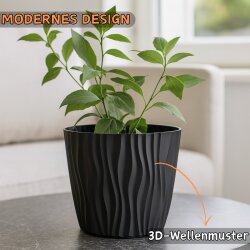 Engelland Blumentopf Ø 39 cm mit Bewässerungssystem – stilvoll, UV-resistent & wetterfest, Beige