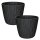 Engelland 2er-Set Blumentöpfe Ø 34 cm mit Bewässerungssystem – modern & UV-beständig, Schwarz