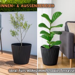 Engelland 2er-Set Blumentöpfe Ø 39 cm mit Bewässerungssystem – stilvoll & wetterfest, Beige