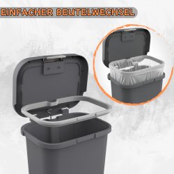 ENGELLAND 25 L Mülleimer Schwarz – Treteimer mit Soft-Close & Fußpedal