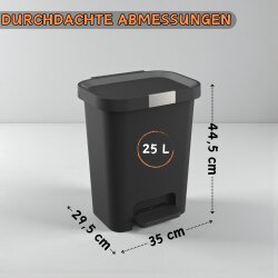 ENGELLAND 25 L Mülleimer Beige – Treteimer mit...