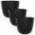 ENGELLAND Blumentopf 3er Set Ø 18 cm Schwarz mit Untersetzer & Bewässerungssystem