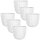 ENGELLAND Blumentopf 6er Set Ø 18 cm Weiß mit Untersetzer & Bewässerungssystem