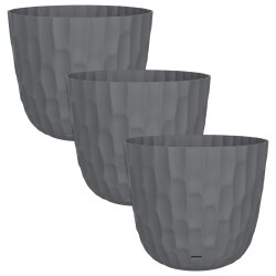 ENGELLAND Blumentopf 3er Set Ø 18 cm Anthrazit mit...