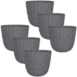 ENGELLAND Blumentopf 6er Set Ø 18 cm Anthrazit mit...