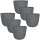 ENGELLAND Blumentopf 6er Set Ø 18 cm Anthrazit mit Untersetzer & Bewässerungssystem