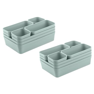 ENGELLAND 2 x Schubladen-Organizer 8-teilig Pastellgrün