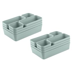 ENGELLAND 2 x Schubladen-Organizer 8-teilig Pastellgrün
