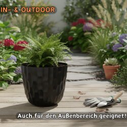 ENGELLAND Blumentopf 3er-Set Ø 23 cm mit Untersetzer & Bewässerungssystem Weiß