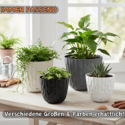 ENGELLAND Blumentopf Ø 23 cm mit Untersetzer & Bewässerungssystem Sand/Beige