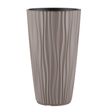 ENGELLAND Blumenkübel Ø 34 x H 60 cm Braun mit integriertem Bewässerungssystem