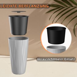ENGELLAND Blumenkübel Ø 34 x H 60 cm Braun mit integriertem Bewässerungssystem