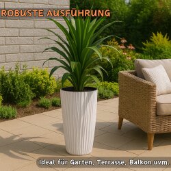 ENGELLAND Blumenkübel Ø 34 x H 60 cm Braun mit integriertem Bewässerungssystem