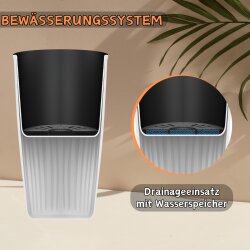 ENGELLAND Blumenkübel Ø 34 x H 60 cm Braun mit integriertem Bewässerungssystem