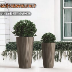ENGELLAND Blumenkübel Ø 34 x H 60 cm Braun mit integriertem Bewässerungssystem
