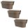 Engelland 3er Set Blumenkasten für Balkon Zaun Braun 49 cm mit Wasserspeicher