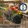 Engelland 3er Set Blumenkasten für Balkon Zaun Braun 49 cm mit Wasserspeicher
