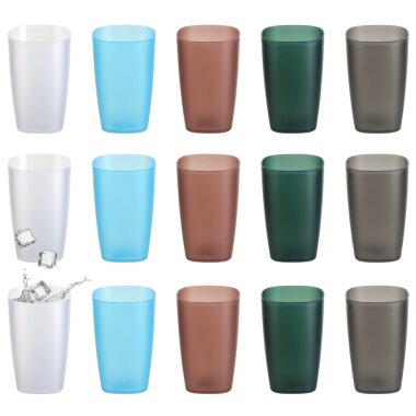 ENGELLAND 15er Set Plastikbecher bunt 250 ml stapelbar Mehrweg