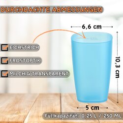 ENGELLAND 15er Set Plastikbecher bunt 250 ml stapelbar...