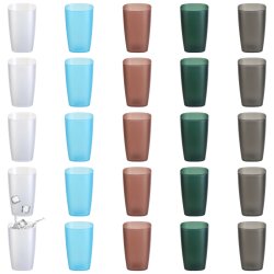 ENGELLAND 25er Plastikbecher bunt Frostoptik 250 ml BPA-frei