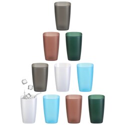ENGELLAND 10er Set Plastikbecher bunt 400 ml BPA-frei...