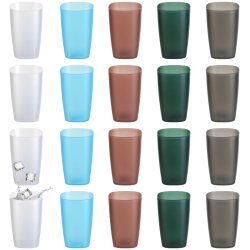 ENGELLAND 20er Set Plastikbecher bunt 400 ml stapelbar...
