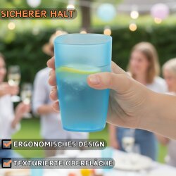 ENGELLAND 20er Set Plastikbecher bunt 400 ml stapelbar Mehrweg