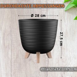 2er Set Blumentöpfe 28 cm mit Füßen,...