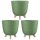 3er Set Blumentöpfe 28 cm mit Füßen, Bewässerungssystem & Drainage