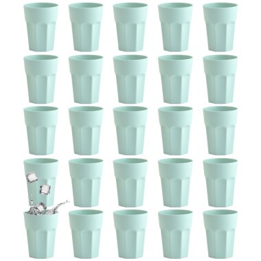 ENGELLAND 25x Kunststoffbecher 250 ml Mintgrün – BPA-frei & stapelbar