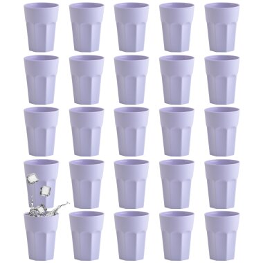 ENGELLAND 25x Kunststoffbecher 250 ml Flieder – BPA-frei & stapelbar
