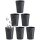 6er Set Kunststoffbecher 250 ml Anthrazit & Pastellfarben – bruchfest, stapelbar, BPA-frei