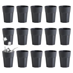 15er Set Kunststoffbecher von ENGELLAND 250 ml Anthrazit...