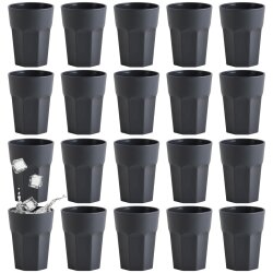 ENGELLAND 20er Set Kunststoffbecher 250 ml Anthrazit...