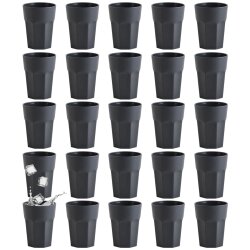 ENGELLAND 25er Set Kunststoffbecher 250 ml Anthrazit...