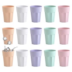 ENGELLAND 15x Kunststoffbecher 250 ml bunt –...