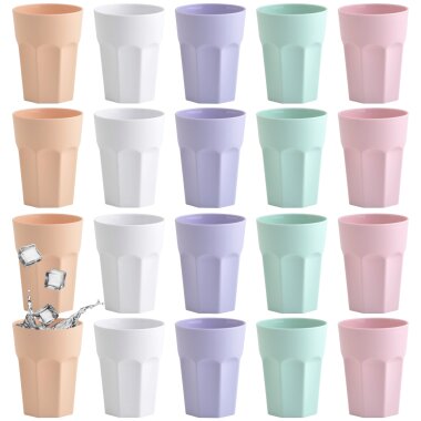 ENGELLAND 20x Kunststoffbecher 250 ml bunt – BPA-frei & stapelbar