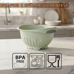 Engelland - 1 x Abtropfsieb, Beige, Nudelsieb, Küchensieb mit Griffen, Kunststoff, BPA-frei, Ø 24,50 cm, Haushaltssieb, Seiher für Obst, Nudel, Gemüse, spülmaschinengeeignet