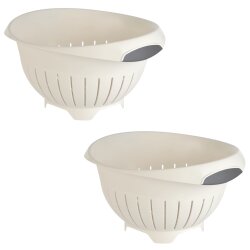 Engelland - 2 x Abtropfsieb, Beige, Nudelsieb,...