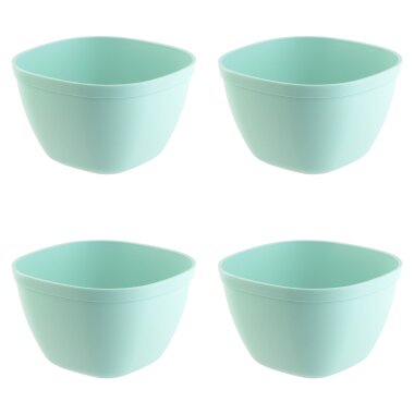 Engelland Kunststoffschüsseln 4er Set, 750 ml, BPA-frei, Mint-Grün, bruchfest & stapelbar - Müslischalen, Suppenschalen, Snack- & Dipschalen - mikrowellen-, spülmaschinen- & gefriergeeignet