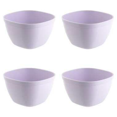 Engelland Kunststoffschüsseln 4er Set, 750 ml, BPA-frei, Flieder-Lila, bruchfest & stapelbar - Müslischalen, Suppenschalen, Snack- & Dipschalen - mikrowellen-, spülmaschinen- & gefriergeeignet