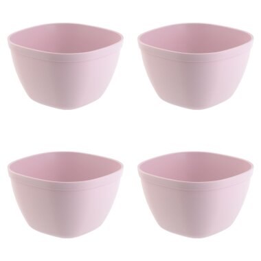 Engelland Kunststoffschüsseln 4er Set, 750 ml, BPA-frei, Rosa, bruchfest & stapelbar - Müslischalen, Suppenschalen, Snack- & Dipschalen - mikrowellen-, spülmaschinen- & gefriergeeignet