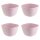 Engelland Kunststoffschüsseln 4er Set, 750 ml, BPA-frei, Rosa, bruchfest & stapelbar - Müslischalen, Suppenschalen, Snack- & Dipschalen - mikrowellen-, spülmaschinen- & gefriergeeignet