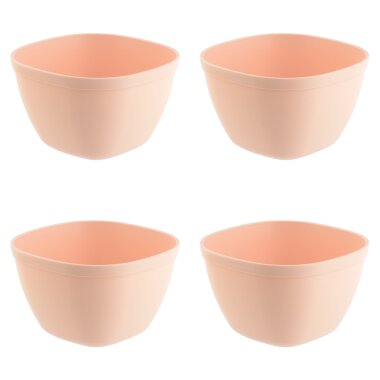 Engelland Kunststoffschüsseln 4er Set, 750 ml, BPA-frei, Apricot, bruchfest & stapelbar - Müslischalen, Suppenschalen, Snack- & Dipschalen - mikrowellen-, spülmaschinen- & gefriergeeignet