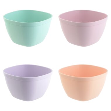 Engelland Kunststoffschüsseln 4er Set, 750 ml, BPA-frei, bunter Farbmix, bruchfest & stapelbar - Müslischalen, Suppenschalen, Snack- & Dipschalen - mikrowellen-, spülmaschinen- & gefriergeeignet
